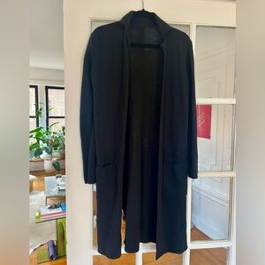 Madewell Sleek Black Wool Trench Coat